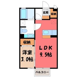 宇都宮駅 バス23分  中島下車：停歩14分 2階の物件間取画像